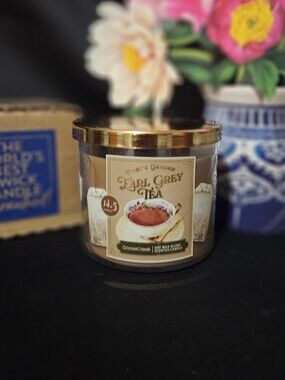 NWT Goose Creek Earl Grey Tea 3-wick Candle - Brown & White